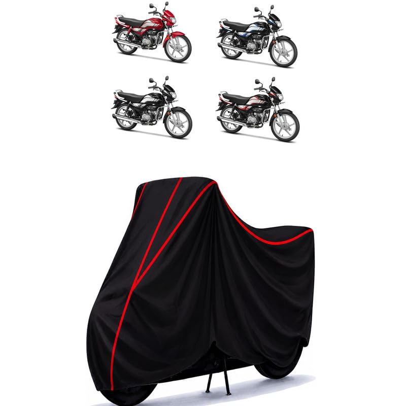 Image of Hero CD 100 SS Water Resistant Bike Cover for All Motorcycles & Rain | Heavy Duty Taffeta Fabric | UV Protection, Dustproof, Scratchproof | All Weather Two Wheeler Body Cover with Elastic Bottom