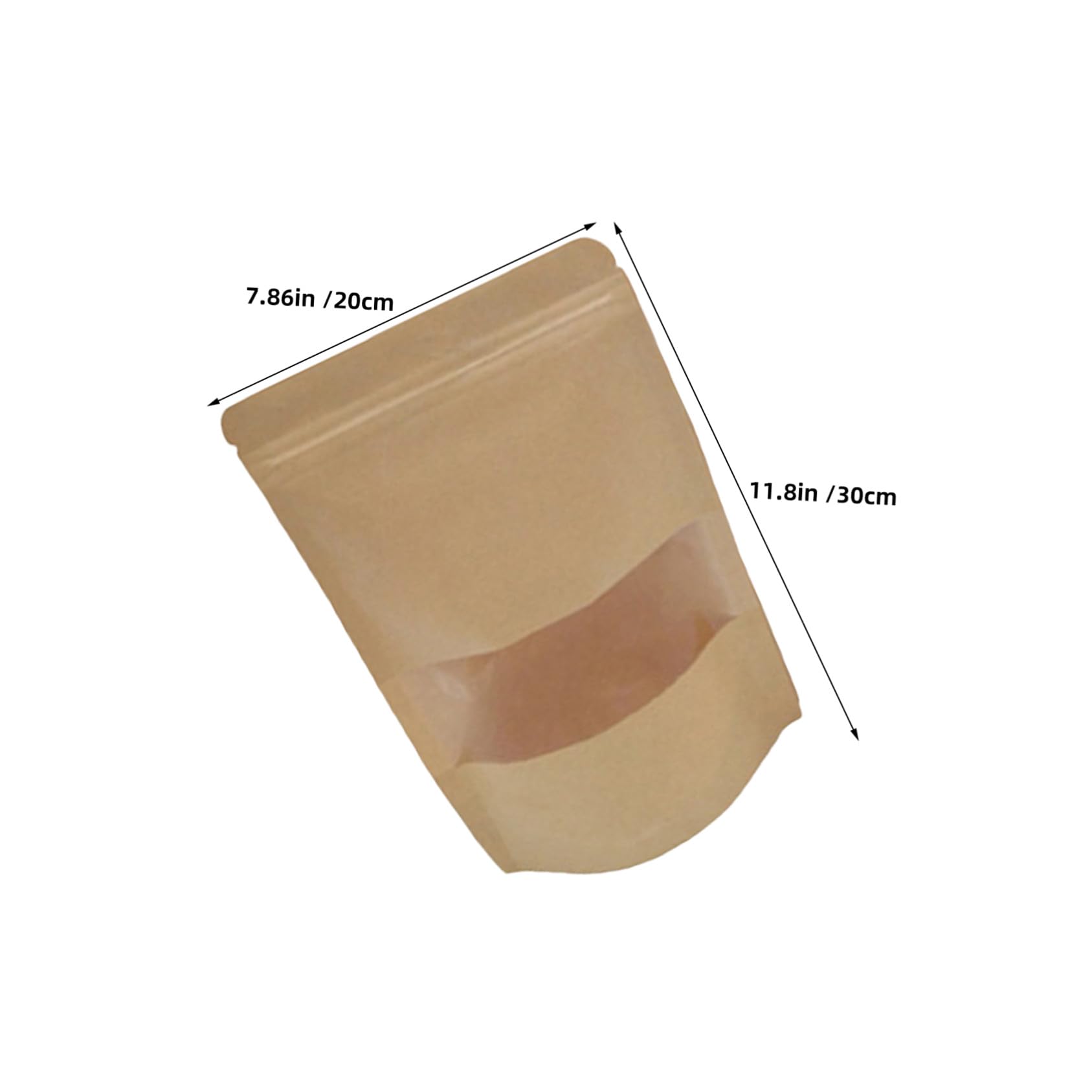 CALLARON 50pièces Sacs Emballage Alimentaire Papier Kraft avec Fenêtre et Fermeture Éclair pour Fruits Secs Noix Thé Séché Biscuits et Pâtisseries