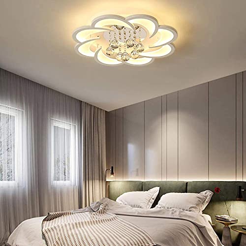 Chambre à coucher lampe à plafond à LED moderne acrylique fleur cristal - 3