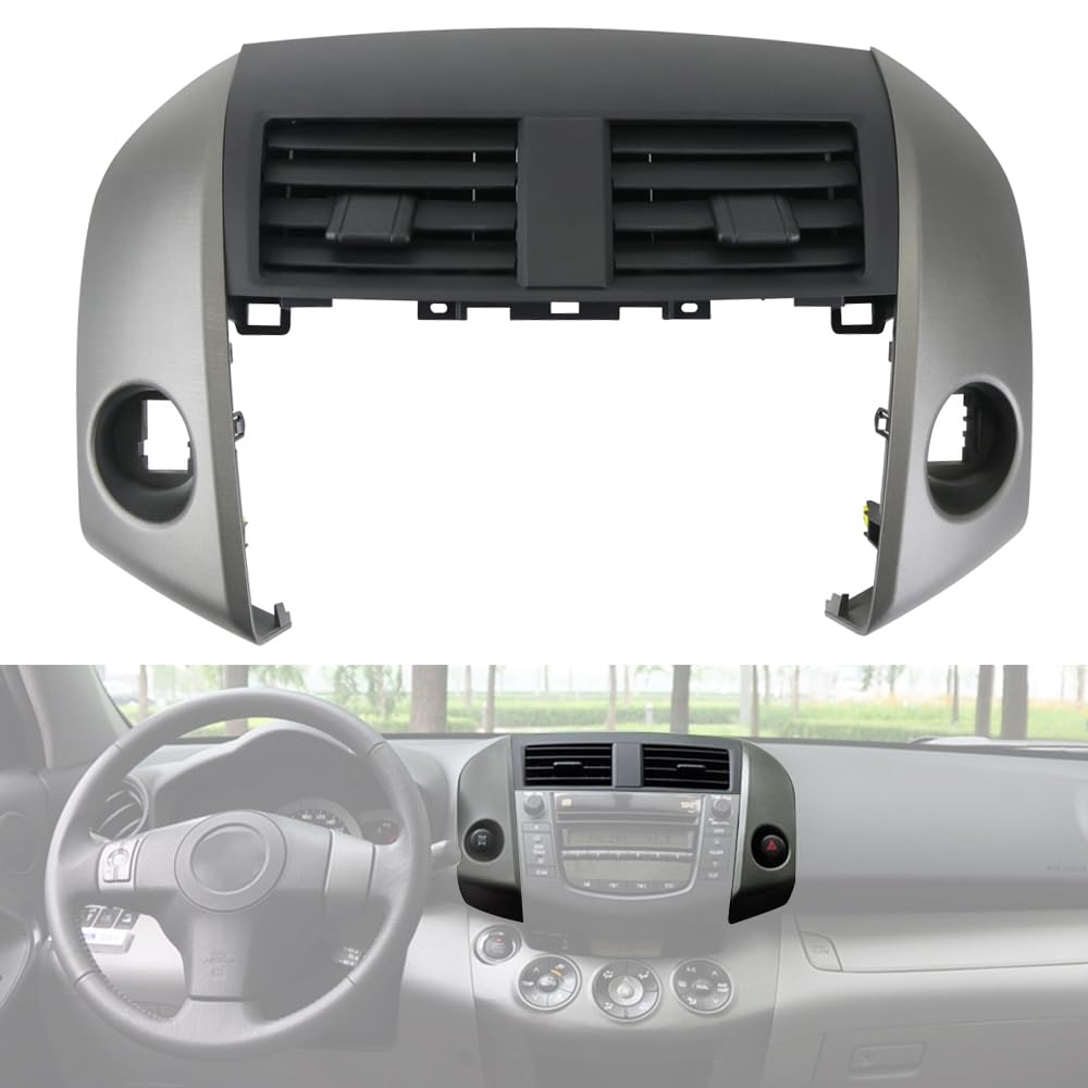 Center Dashboard A/C Heater Air Vent Cover Trim Bezel Center Cluster Panel Trim Compatible with RAV4 2006-2012 AC Central Dashboard Cover Replaces 55670-42060-B0 55413-42070-B0 55412-42060-B0