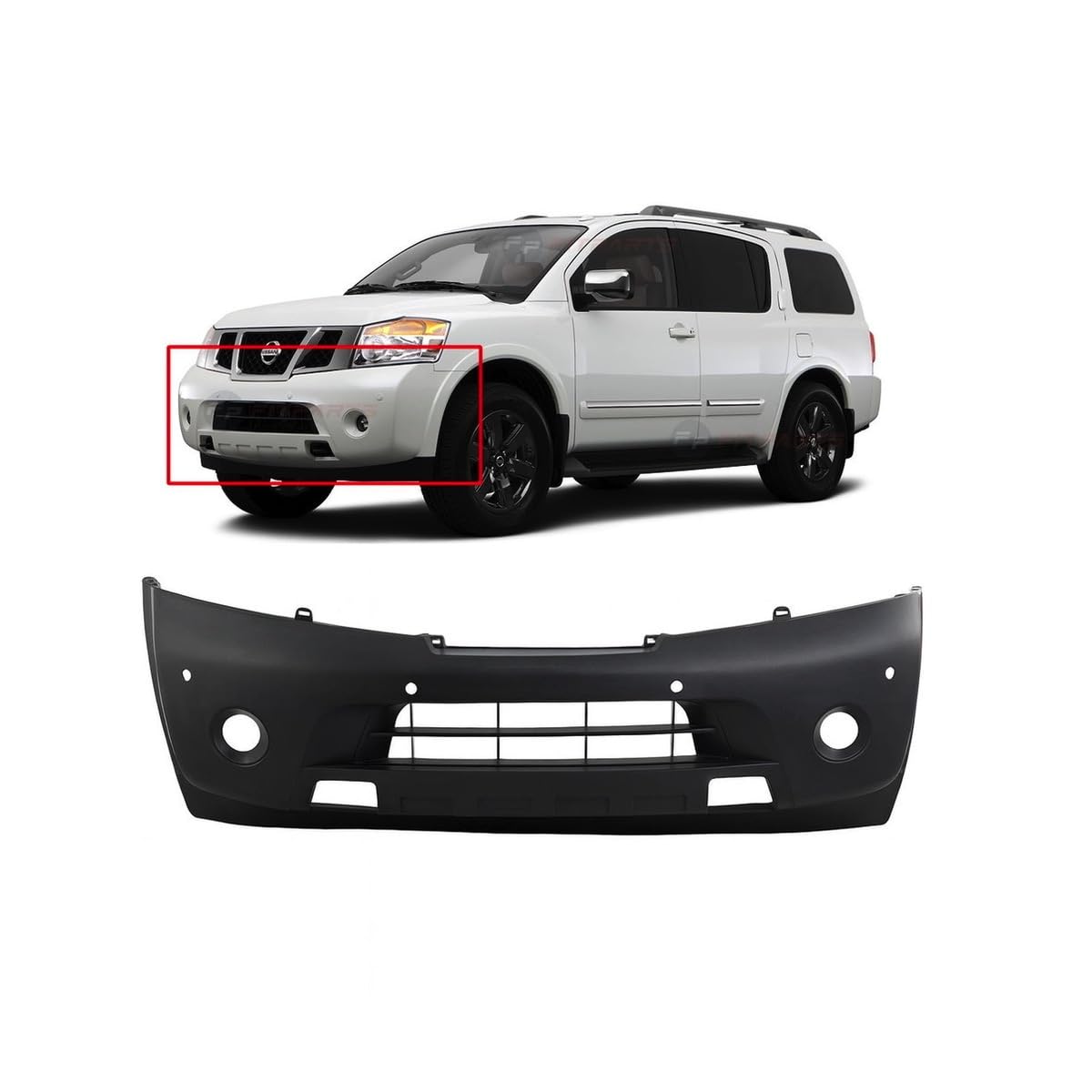 FitParts Compatible with Nissan Armada 2008–2015 Front Bumper Cover