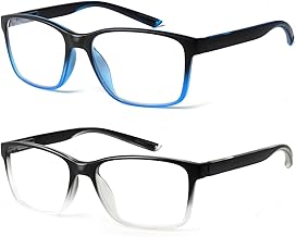 COJWIS Lesebrille Herren 2er Pack mit Blaulichtfilter Brille Lesehilfe Federscharniere Computerbrille Blaulicht Herren Lesebrille