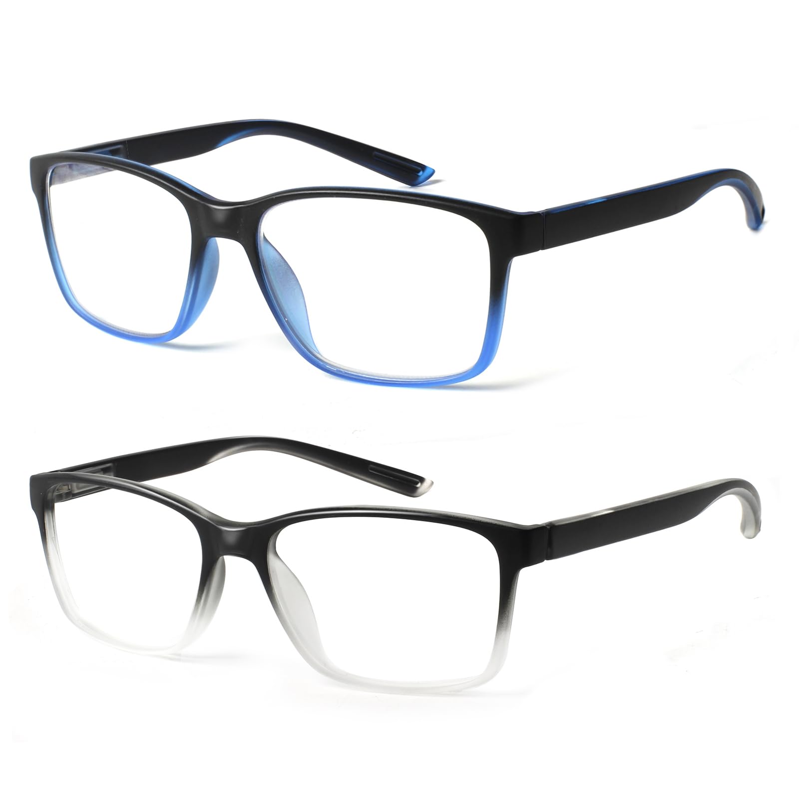 COJWIS Lesebrille Herren 2er Pack mit Blaulichtfilter Brille Lesehilfe Federscharniere Computerbrille Blaulicht Herren Lesebrille