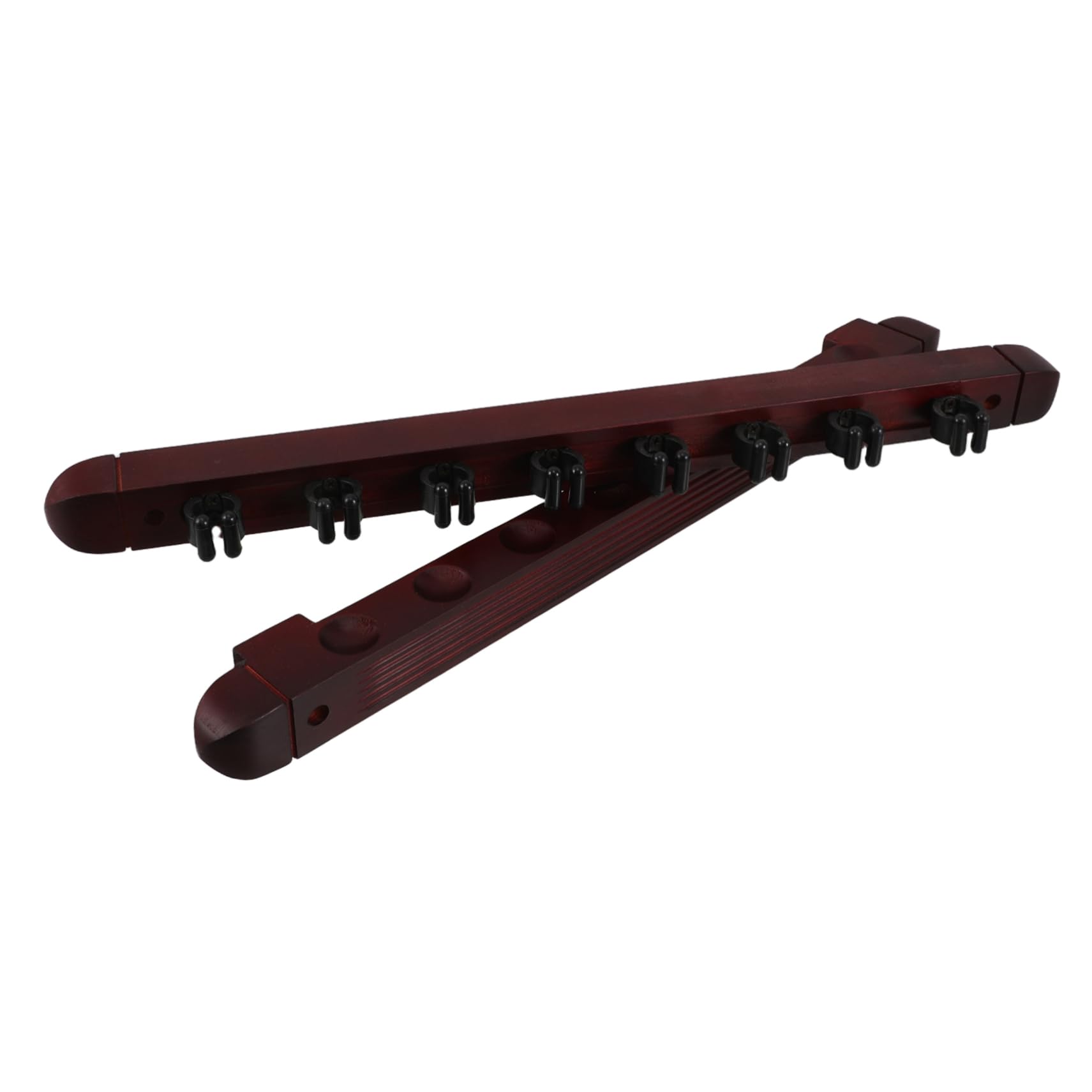 Abaodam 1Set Solid Wood Pool Cue Rack with Clips Wall Mounted Billiard Stick Holder Roman Style Design for Game Rooms Living Areas and Bars Durable Accessory for Billiards Players