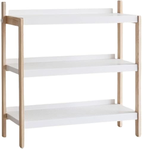 LEIRUO Zapatero Zapatero - Banco de almacenamiento de zapatos de madera maciza y metal organizador de zapatos simple y moderno para entrada pasillo