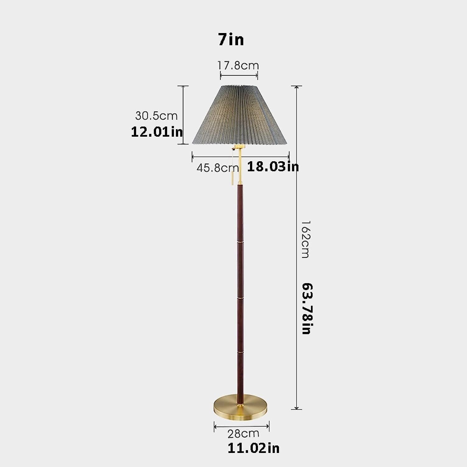 Lampa Stojąca Salon Nordic Lampa Podłogowa Salon Plisowana Amerykańska Retro Sypialnia Studium Pionowa Lampa Lampa Podłogowa Sypialnia