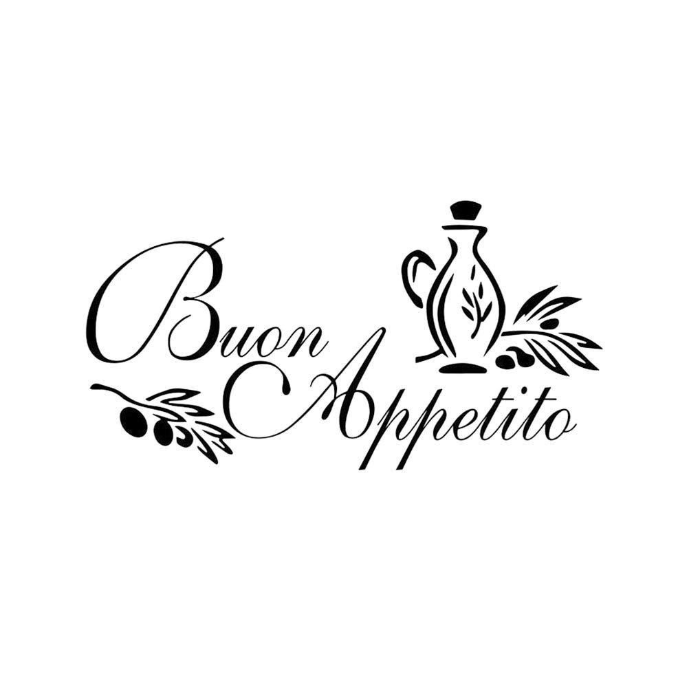 Adesivo Muro PVC - Scritta Buon Appetito Nero - Decorazione Parete - Facile Da Applicare E Rimuovere