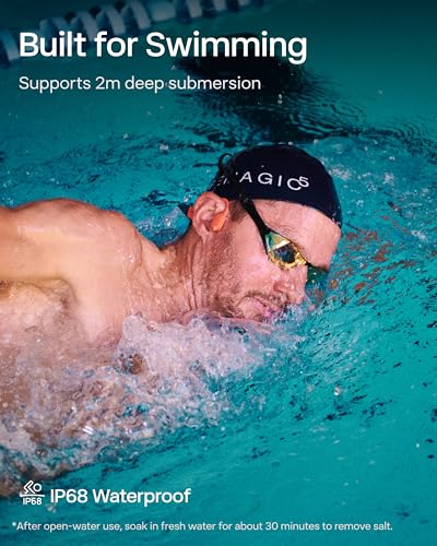 Image of SHOKZ OpenSwim Pro Open-Ear MP3 Headphones, Red, IP68 Waterproof, 32GB MP3 | IP68 waterproof; Bluetooth + 32GB MP3 modes; Vivid underwater sound; 9H battery; Swimming /Water sports