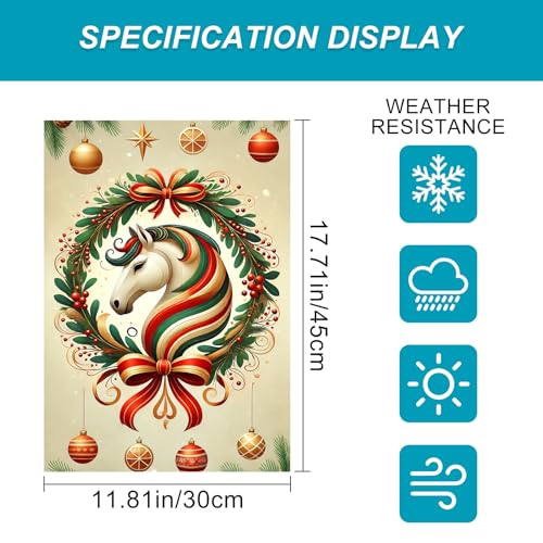Image of BlissYard Christmas Fantasy Horse Garden Flag 12x18 Inch Polyester
