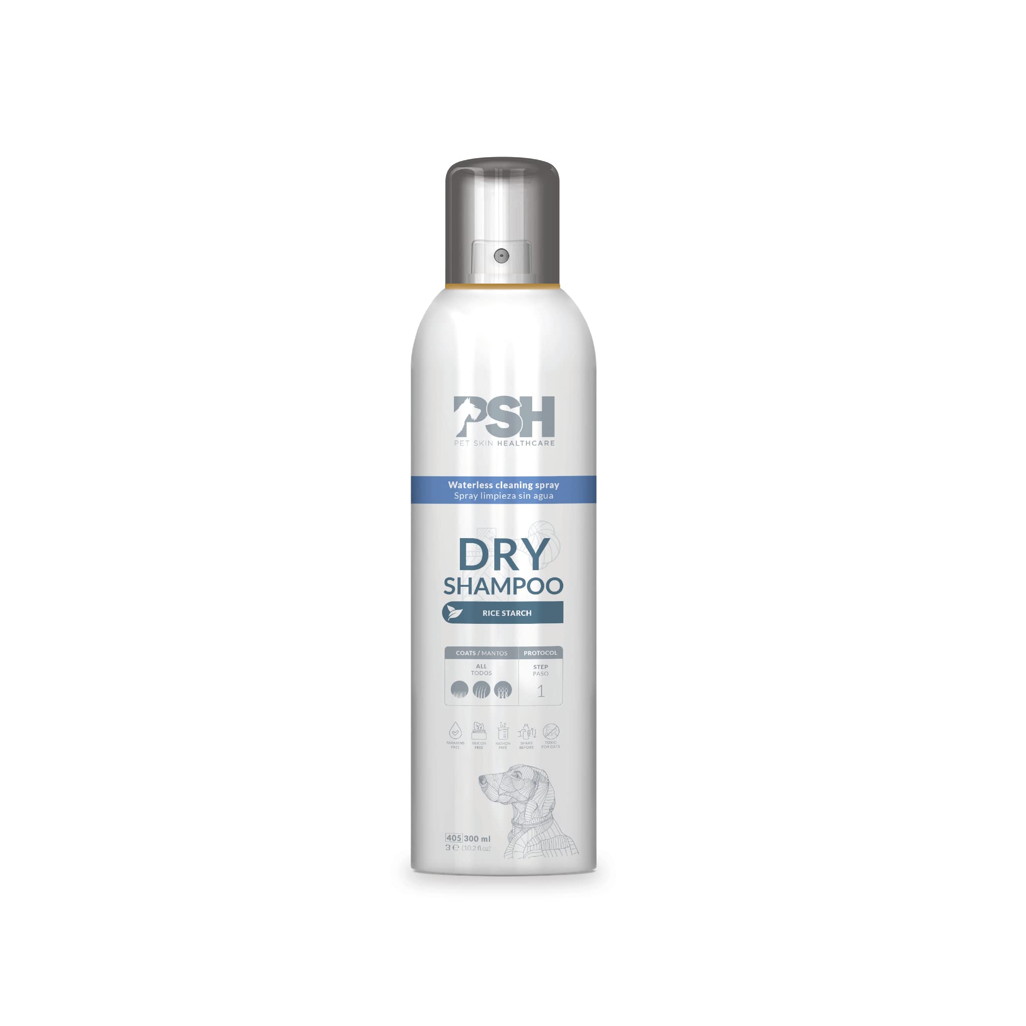 PSH Dry Shampoo - Champú Seco para Perros - 300 ml