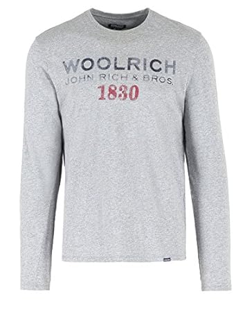 WOOLRICH WOTEE1118-BE60-185A Logo Tee-Shirt Rundhalsausschnitt Langarm 100% Baumwolle Regular Fit LS