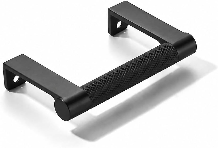 10 Pack 6 Inch(152mm) Finger Edge Pull Knurled Drawer Pulls Oxidation Finish with Diamond Black and Champagne Bronze Hidden Cabinet Pulls