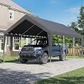Bezseller 12x20 FT Heavy Duty Carport Canopy, Portable Garage Shelter with Galvanized Steel Frame - All-Weather Shelter for Car, Truck, Boat, Gray