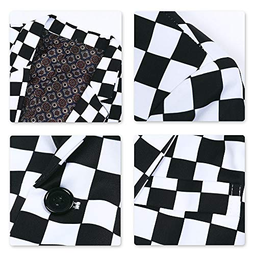 Cloudstyle Men's Fashion Slim Fit Casual Print One Button Suit Jacket Blazer4