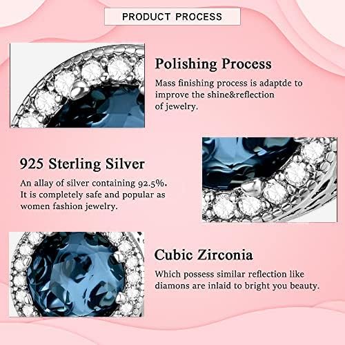 MICOO 925 Sterling Silver Sparkling Clear Charms Beads, Heart-shaped Circular Design With Cubic Zirconia Fit Pandora Original Bracelet Necklace, Gift for Women - Image 5
