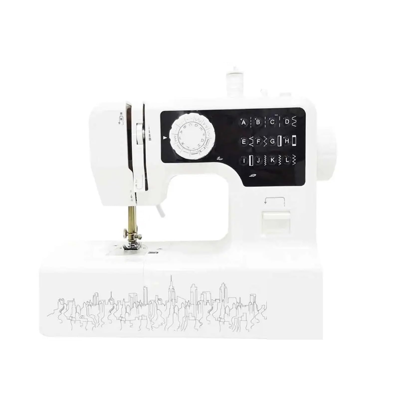 Máquina De Coser Con 12 Patrones Puntadas Incorporados, Miniluz Nocturna Portátil For El Hogar, Stent Metal Inverso Potente Silenciosa Y Estable(Sewing machine B)