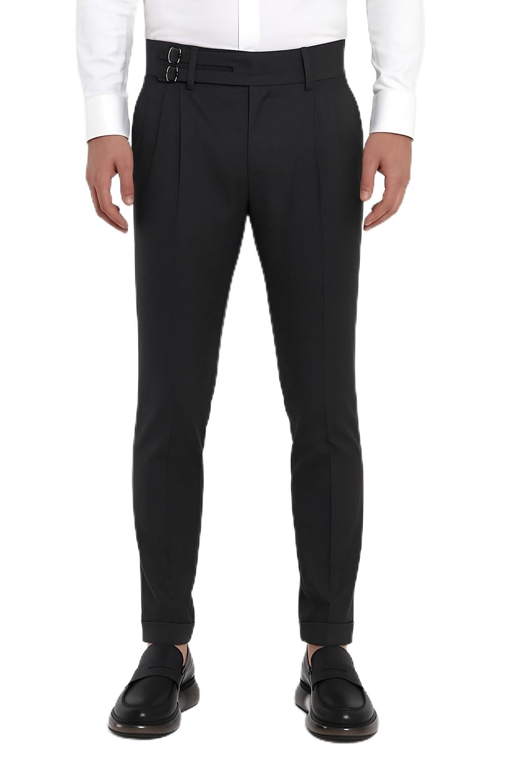 Classic Double Pleated Gurkha Pants with Double Buckle-picture-56