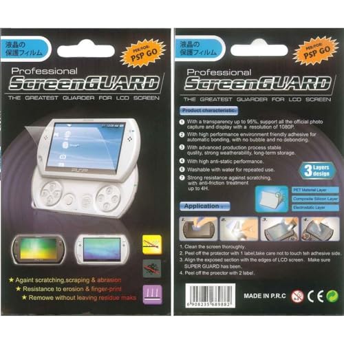 SATKIT Protection Écran PSP Go 3 Couches Cristal Liquide Anti-Rayures Transparent avec Chiffon de Nettoyage