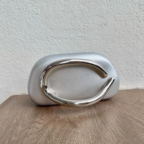 Image of Acrylic Clutch Purse for Women Classic Round Acrylic Evening Handbag Vintage Metal Handlebars Bag for Wedding Party Prom