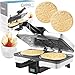 Krumkake Baker By Cucina Pro - 100% Non Stick, Makes Two Krumkake Cookies at a time