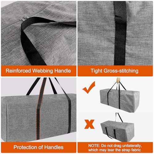 45 Inch Sports Duffle Bag - 120L Large Luffel Bag for Travel, Foldable Luggage Duffle Bag with Zippers for Men Women (Grey)4