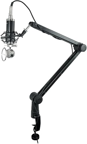 Miniatura 4 de Rockville ROGAN STAND Pro Boom Arm - Soporte para micrófono, alcance de 38 pulgadas, aluminio, montaje doble, cable XLR oculto de 6.5 pies,
