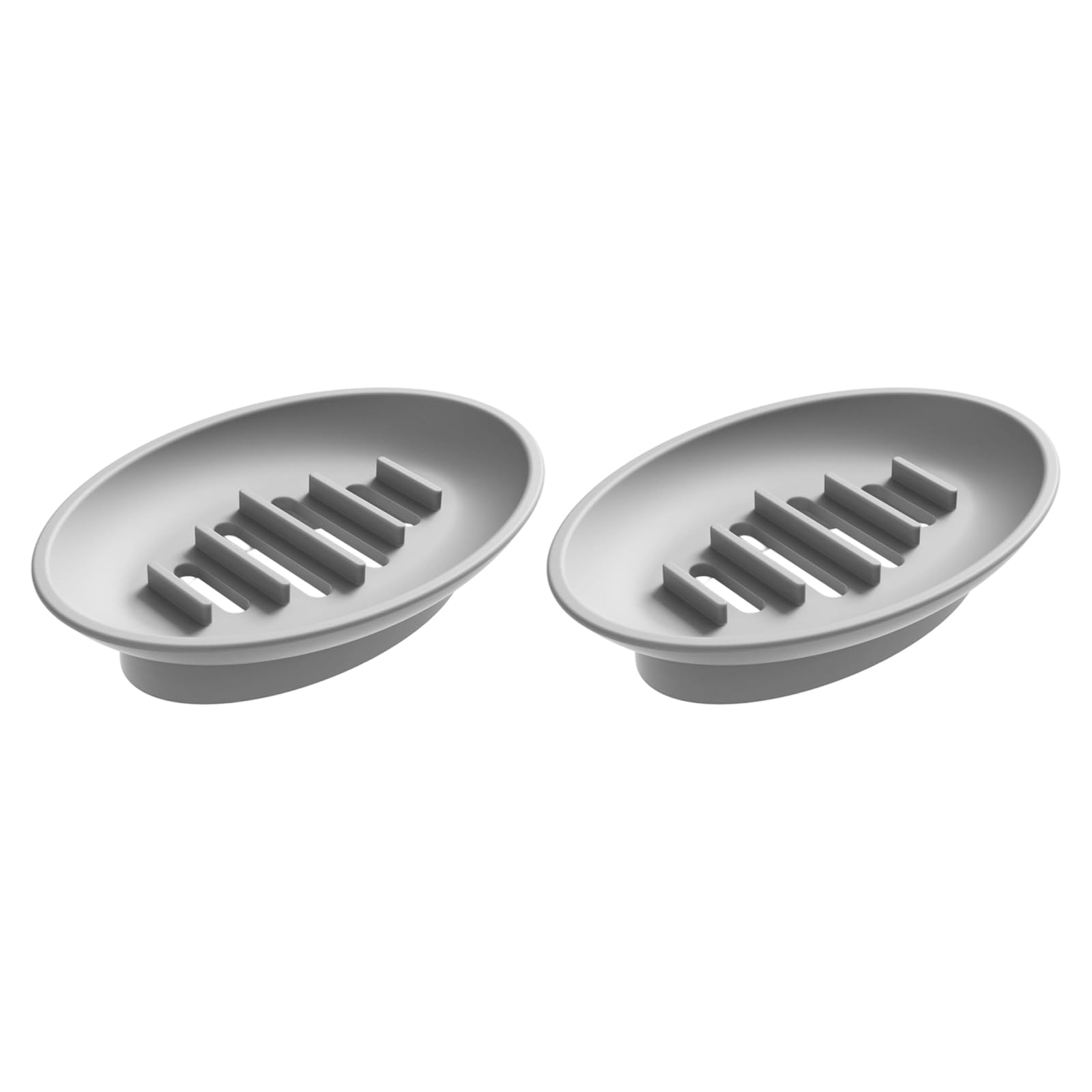 HZBB Silicone Soap Holder with Drainage Grooves Dishes Stand for Household Bathroom Countertop Organization 2Pcs Dishes with Drainer