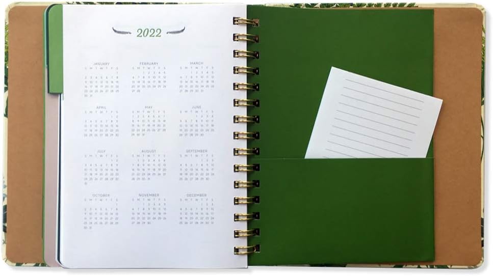 High Note 2021 Planner by La Scarlatte, Greenery Woodland Ferns 17-Month Hardcover Planner, August 2020 - December 2021, 7" x 8.5"