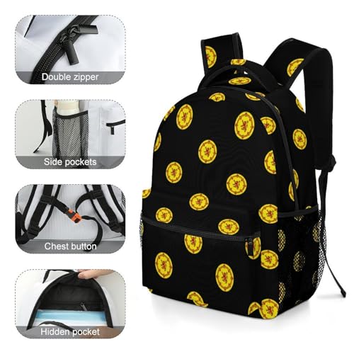 Lion Rampant Circlet Funny Backpack Casual Daypack Lightweight Shoulders Bag for Men Women Cute Print4