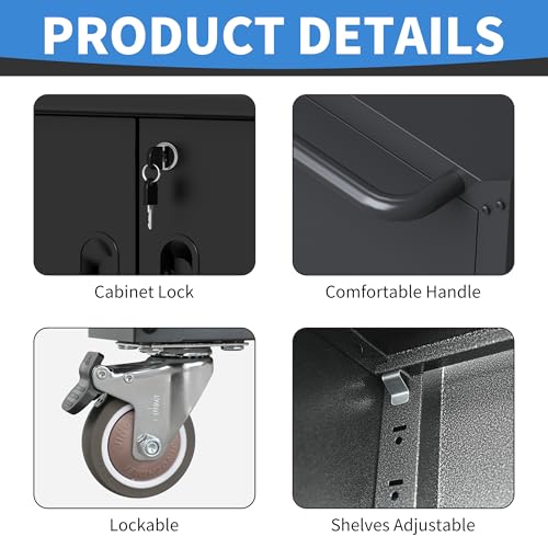 Image of Metal Storage Cabinet for Garage, Tool Cabinet, Utility Cabinet