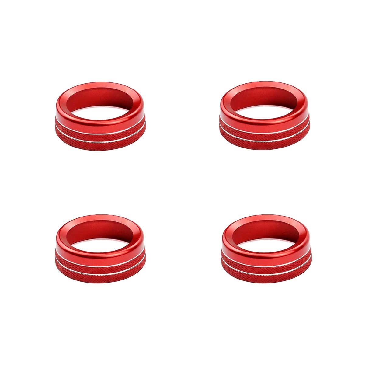 4PCS Air Conditioner Headlight Switch Knob Trim, Aluminum Alloy Control Button Decoration Cover, Auto Interior CD Switch Decor, Car Accessories Universal for Tacoma and More (Red)