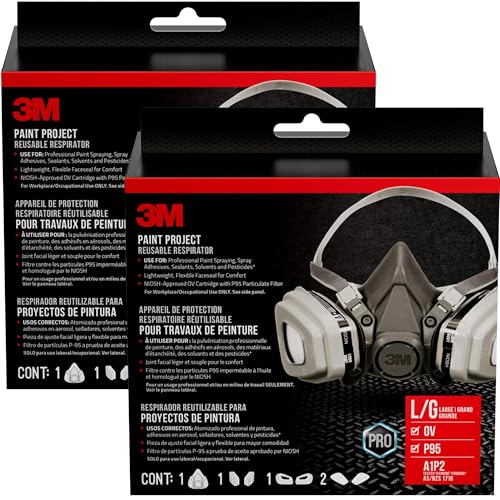 Image of 3M P95 / Organic Vapor Paint Project Reusable Respirator 6311, Large Size, NIOSH-APPROVED