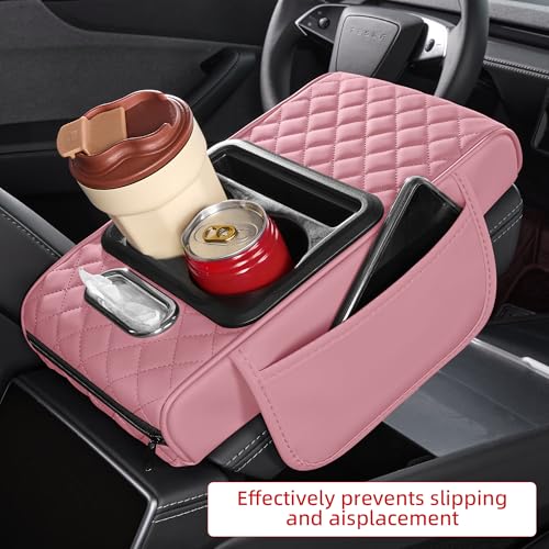 image for AuraSettle 5 in 1 Car Center Console Cover, Armrest Pad with 2 Storage