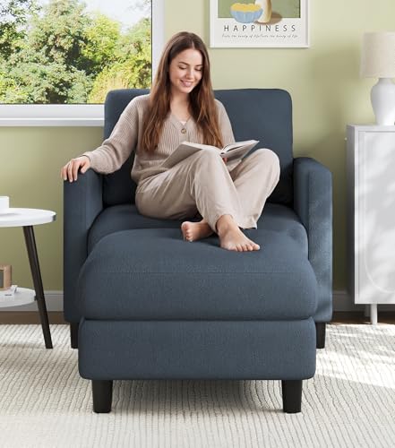 Image of Welzona Sofa Accent Chair with Ottoman, 33 inch Teddy Reading Chair and Ottoman