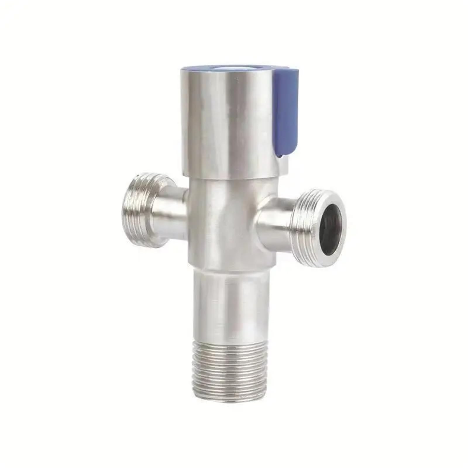 Lcvzxcfkx Blue 2Hole Stainless Steel Angle Valve Thread Triangle Valve And Cold Water Valve Bathroom Connector For Toilet Basin Water Heater G1/2(Blue 2Hole)