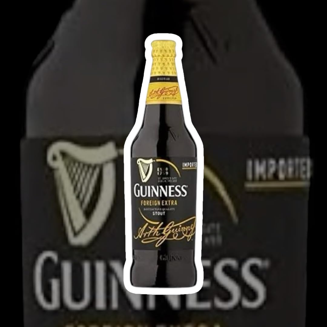 12x Guinness Foreign Extra Stout 0,6l - Nigeria mit 7,5% Vol. - Inklusive Original Haus der Biere Berlin Bierdeckel