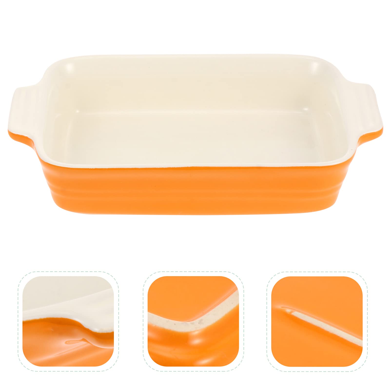 Ceramiczne naczynie do pieczenia prostokątne naczynie do serwowania z uchwytem, naczynie do zapiekania do piekarnika, idealne do pieczenia ciasta i kolacji, wszechstronne naczynia kuchenne