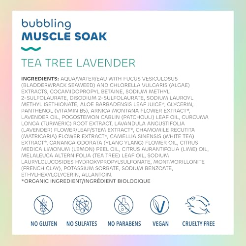 Seaweed Bath Co. Bubbling Muscle Soak, Tea Tree Lavender Scent, 12 Ounce, Sustainably Harvested Seaweed, French Sea Clay, Arnica - Thumbnail 3
