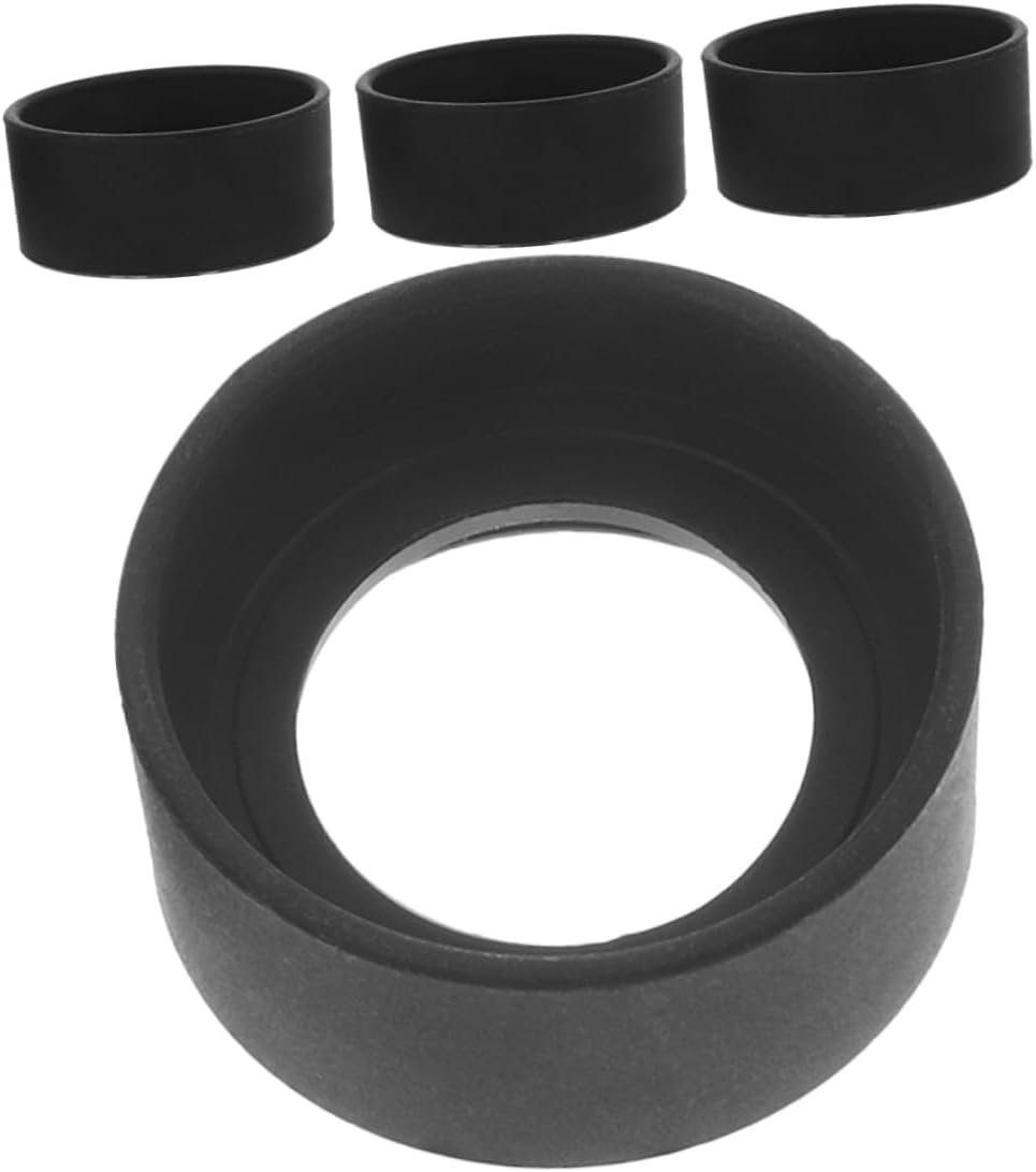 4pcs Rubber Eyepiece Guards for Microscope, Black Cover