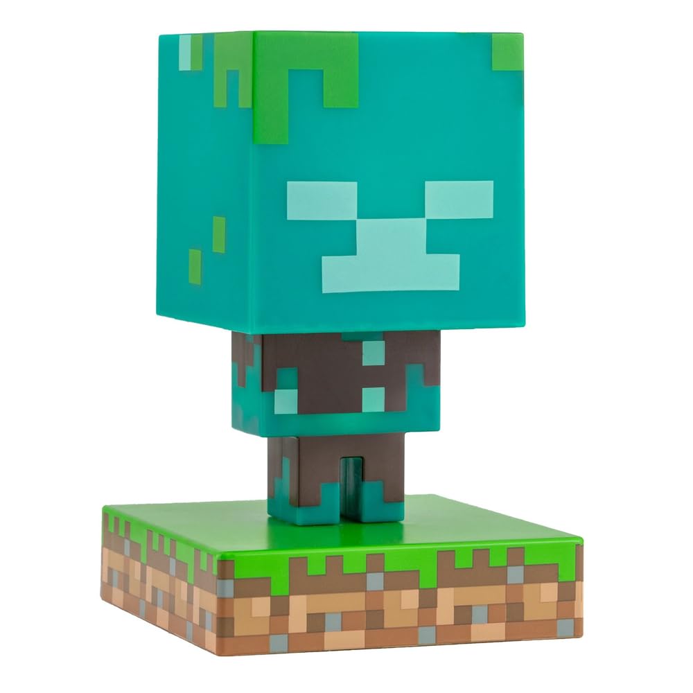 Paladone Minecraft Drowned Zombie Mini Icon Light, Officially Licensed Lamp for Kids Bedrooms Gaming Rooms and Home