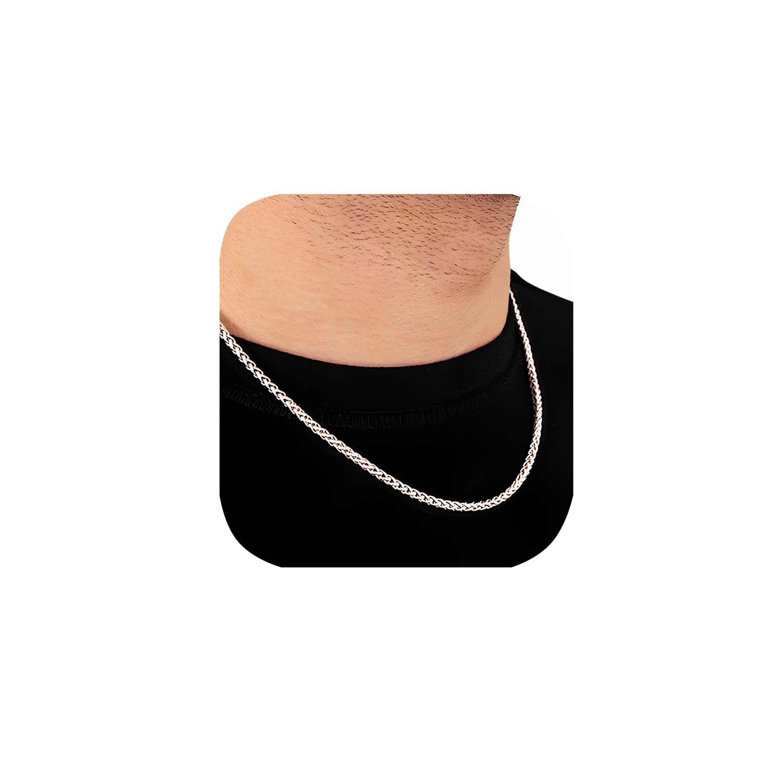 OLARCU 2.5mm/4mm Silver Wheat Chain for Men Women, Mens Silver Plated Over Stainless Steel Wheat Chain