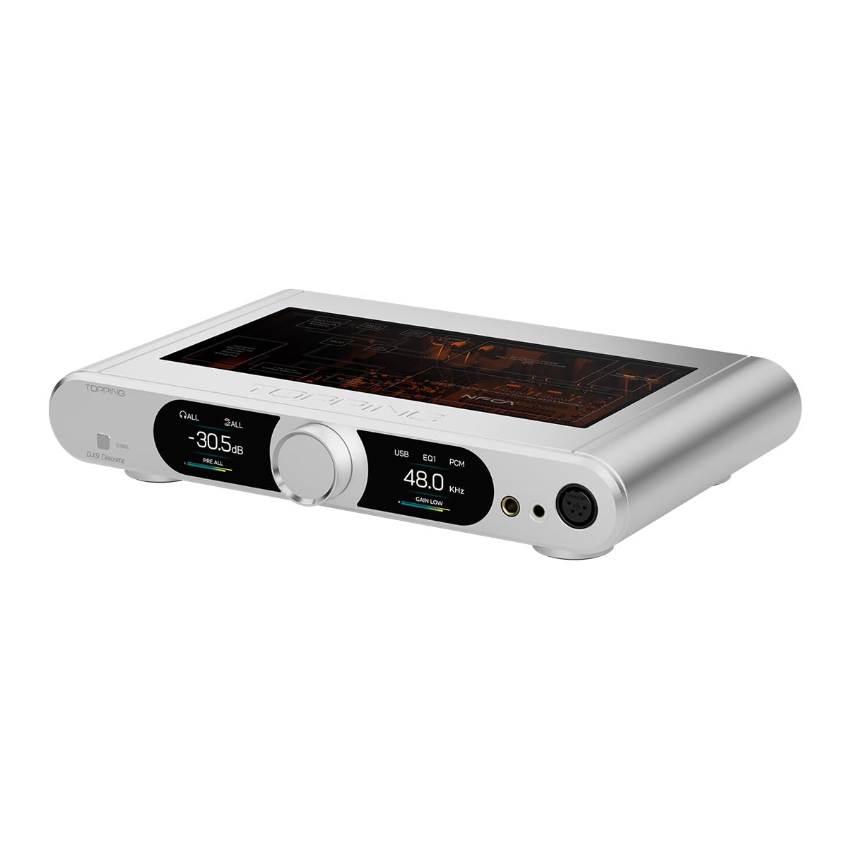TOPPING DX9 Discrete Fully Balanced 1-Bit DAC & Headphone Amplifier | 131dB DNR | Six-Channel NFCA Module | LDAC Bluetooth 5.1 | Ten-Band PEQ | Hybrid