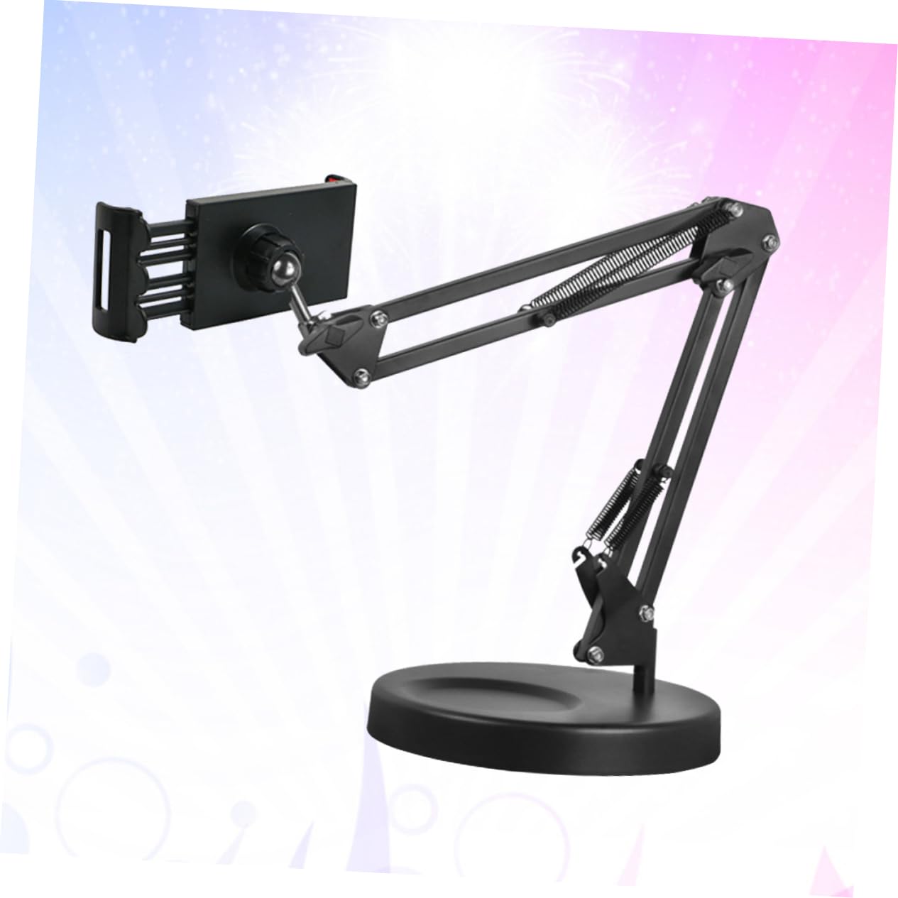 Soporte De Metal para Teléfono Móvil y Tableta Brazo De Suspensión De Escritorio con Clip Compatible con iPhone y para Fotografía y Video Color Negro