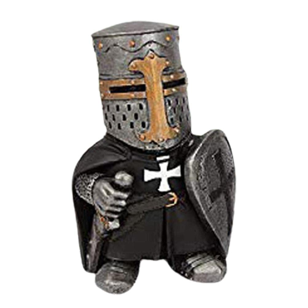 CeFoney Knight Gnomes Guard Set, Garden Statue Knight Dwarf Guard Armor Miniature Knight Sculpture for Home Garden Decor