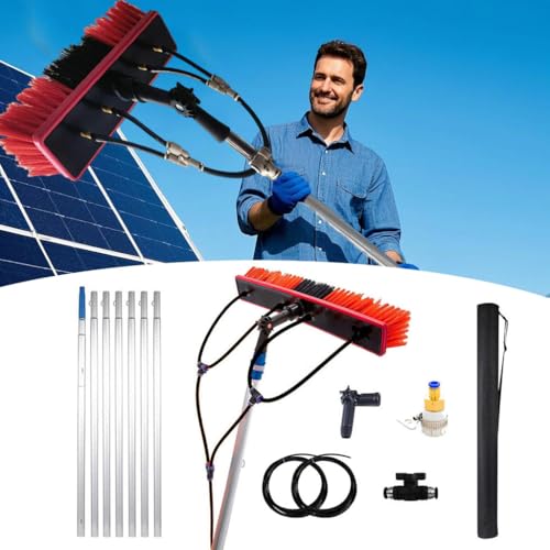 Barra de limpieza de ventanas, cepillo telescópico alimentado por agua, limpiador extensible, equipo de limpieza de ventanas de techo de invernadero, herramientas de limpieza de techos de invernadero