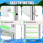 18 pool pool ardder Steps Remplacement avec des bandes réfléchissantes - LESIWHOS 3-Pack Piscine en plastique Échelle Rung Étape avec 6 PCS Bouchons en acier inoxydable pour piscines souterraines et au-dessus du sol