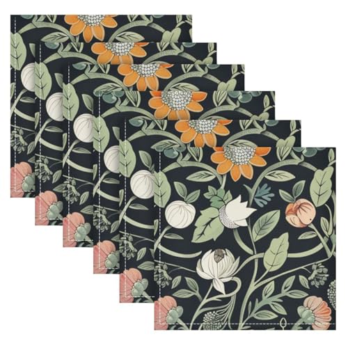 Servilletas de Tela William Morris Floral Coloridas 50.5x50.5 cm x6 miniatura 1