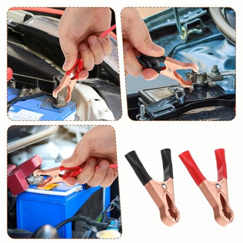 Image of Giantree 10 Pcs Insulated Copper Plated Crocodile Clamp, Durable Metal Alligator Clips, 50A Electrical Alligator Clips Terminal Test Clamps, for Laboratory Electric Testing Work, and Cable Probe Clip