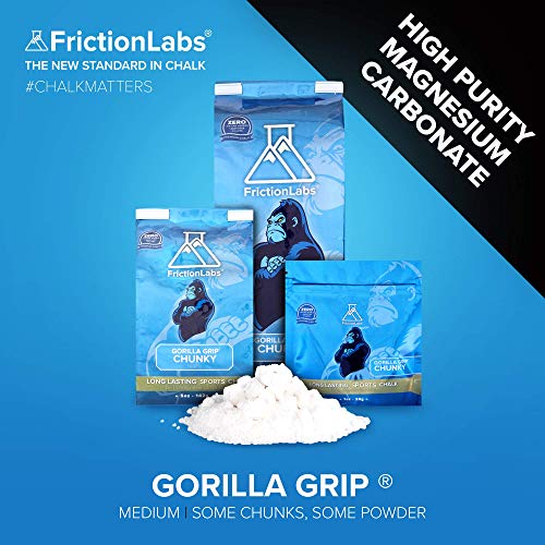 Friction Labs Gorilla Grip Chunky Texture The New Standard in Chalk for Rock Climbing, Crossfit and Powerlifting, 5 oz./142 g, Chalk White (FL-CHALK-GG-05-VXP)