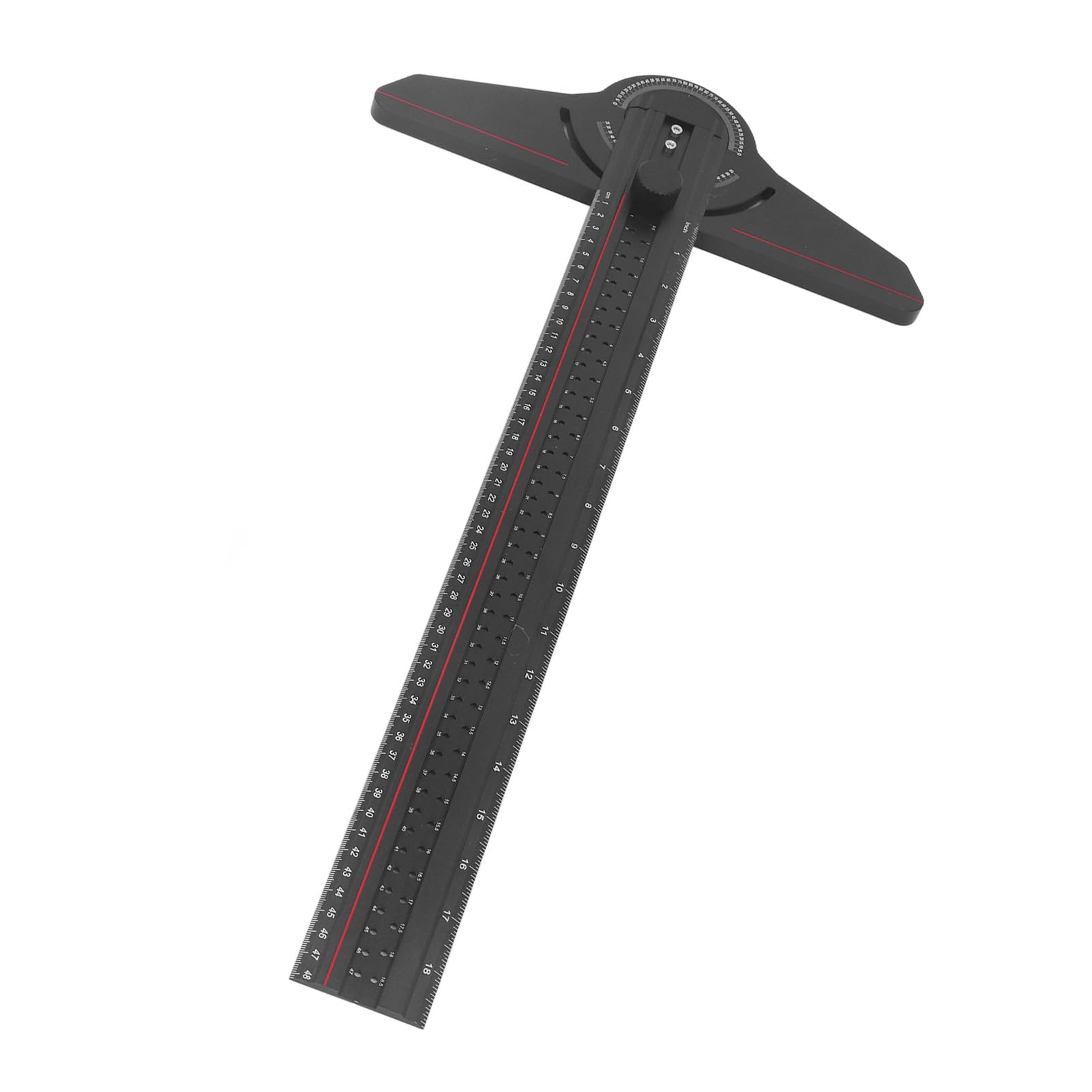 Marhynchus Escuadra en T para Carpintería con Tornillos Ajustables y Escala Grabada con Láser para Medir y Marcar el Buscador Central, Herramienta de Diseño de Trazador